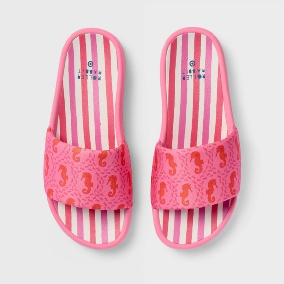 Roller Rabbit Shoes - ROLLER RABBIT x TARGET Pink Slides Seahorse Multi Stripe Slip on Sandals NWT